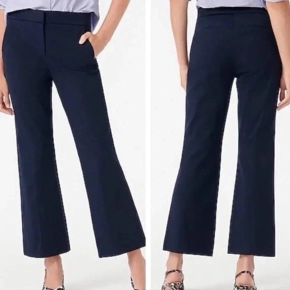 NWT J.Crew Hayden Navy Cropped Trousers, Size 18 - Picture 2 of 13